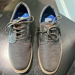 Nunn Bush Men's, Otto Knit Plain Toe Oxford in Gray Size 11